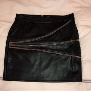 Leather mini skirt